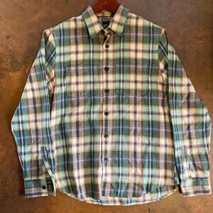 Todd Snyder Silk Linen Multicolor Plaid Button Down Shirt Medium M